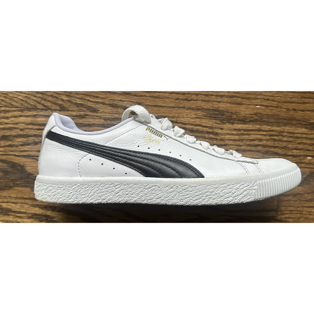 Puma Clyde Core L. Foil White Black Gold 364669-01 Mens 7.5 Classic Sneakers - Picture 7 of 16